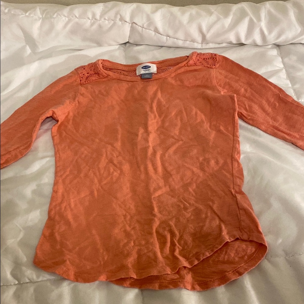 Old Navy Orange Fitted 3/4 Sleeve Blouse